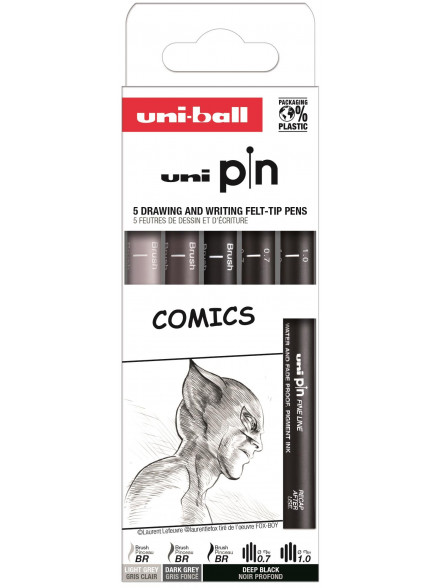 Marķieru komplekts UNI PIN Comix 5 gab