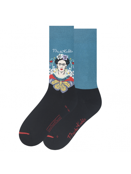 Zeķes Frida Kahlo - Butterfly, izm. 36-40, zilas