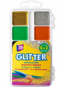 Akvareļu krāsas CFS Glitter (8+2)