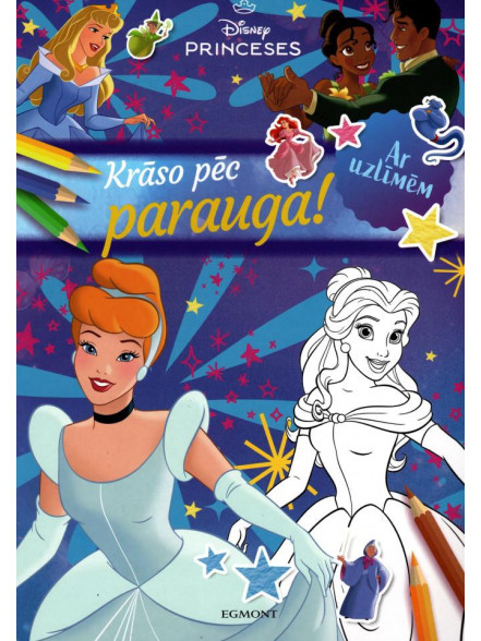 Princeses. Krāso pēc parauga. Ar uzlīmēm. Disney 