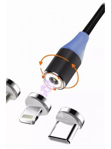 Msonic MLU651 3in1 (Micro USB Lightning Type-C) magnētisks kabelis