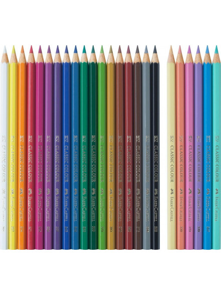 Trīsstūrveida krāsainie zīmuļi Faber-Castell Colour Grip Unicom, 18+6 krāsas