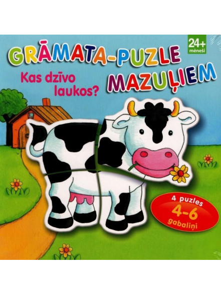 Grāmata-puzle mazuļiem. Kas dzīvo laukos?