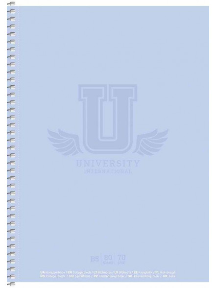 Koledžbloks B5 80lp # miksts vāks Pastel University'06523