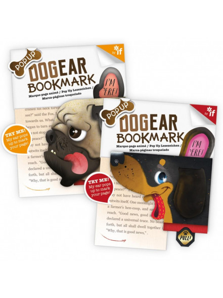 Grāmatzīme - Dog Ear Pop Up Bookmarks - Doug (Mopsis)